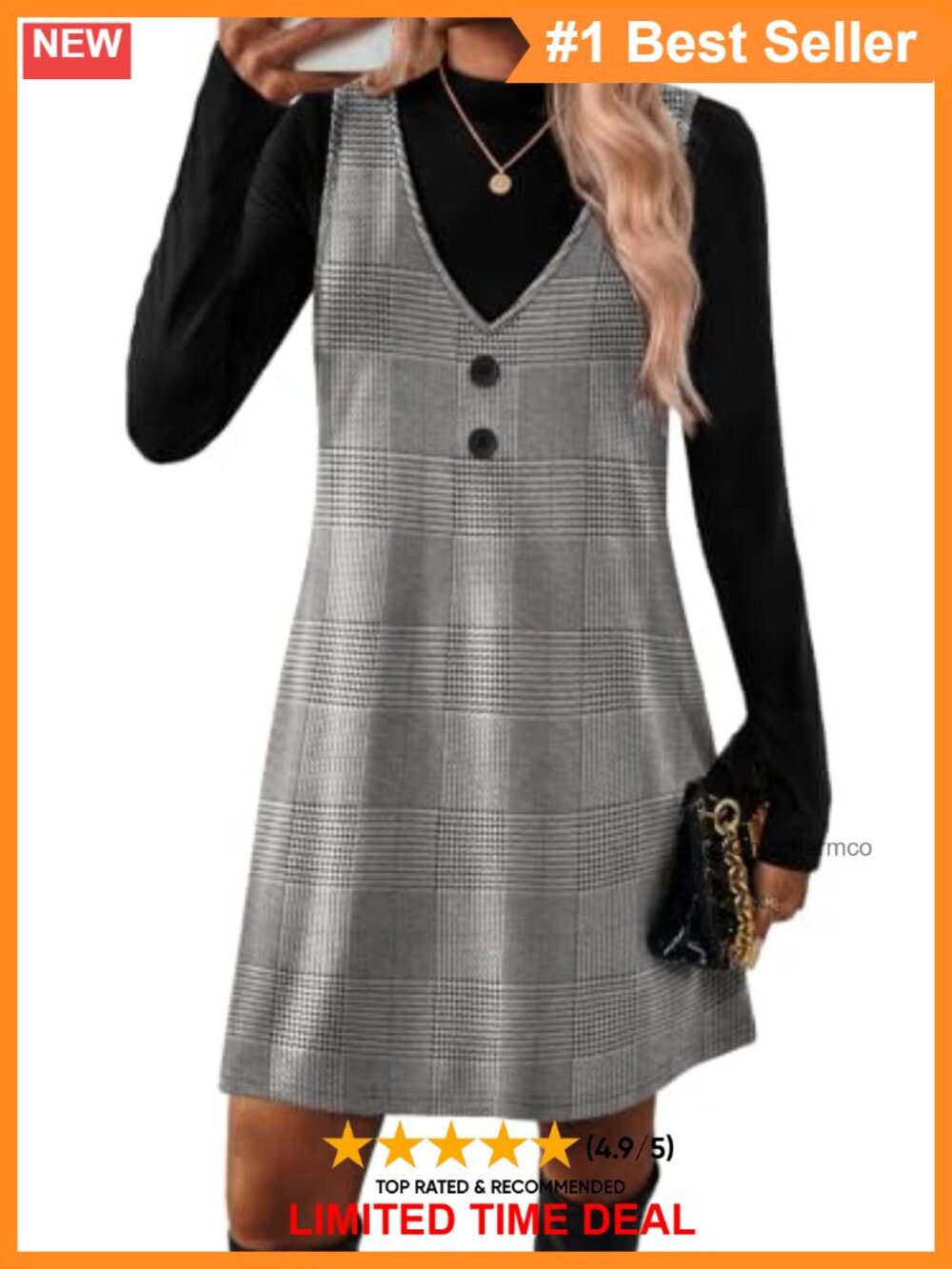 Women's 2 Piece Long Sleeve A-Line Dress Set with Pockets
